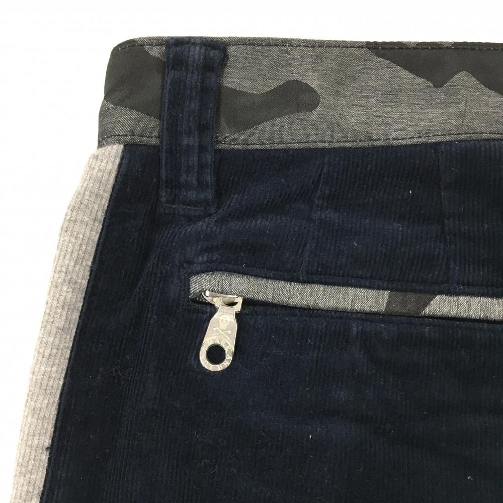 美品】マークアンドロナ コーデュロイパンツ ネイビー×グレー ウエスト