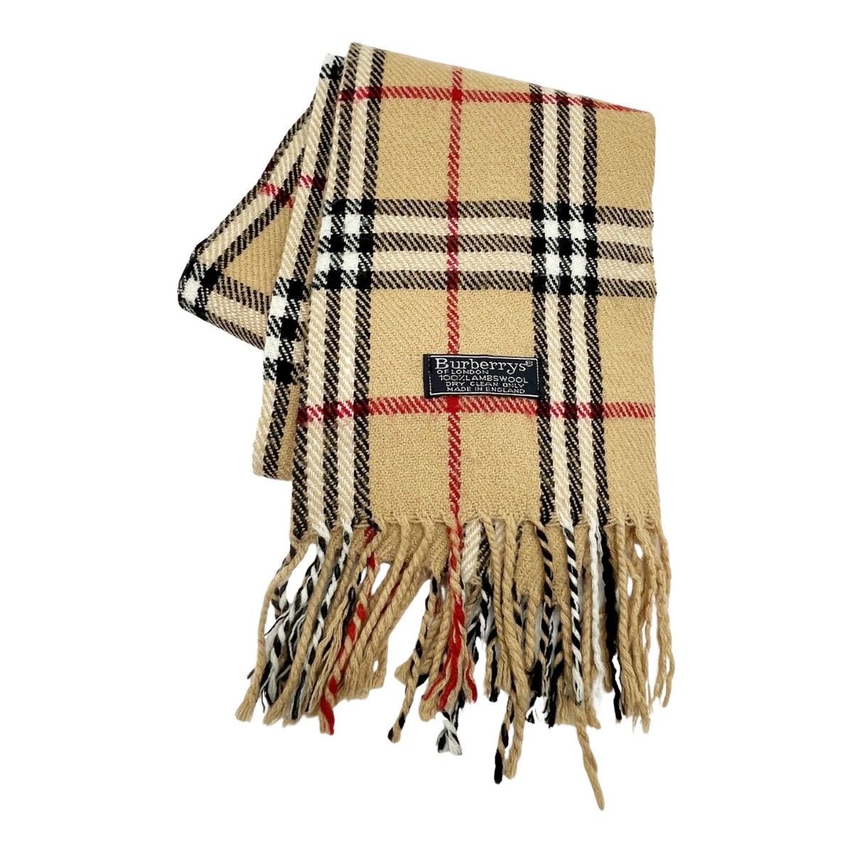 BURBERRY 英国製 カシミヤ(100%)マフラー ブラック 英国製 カシミヤ100