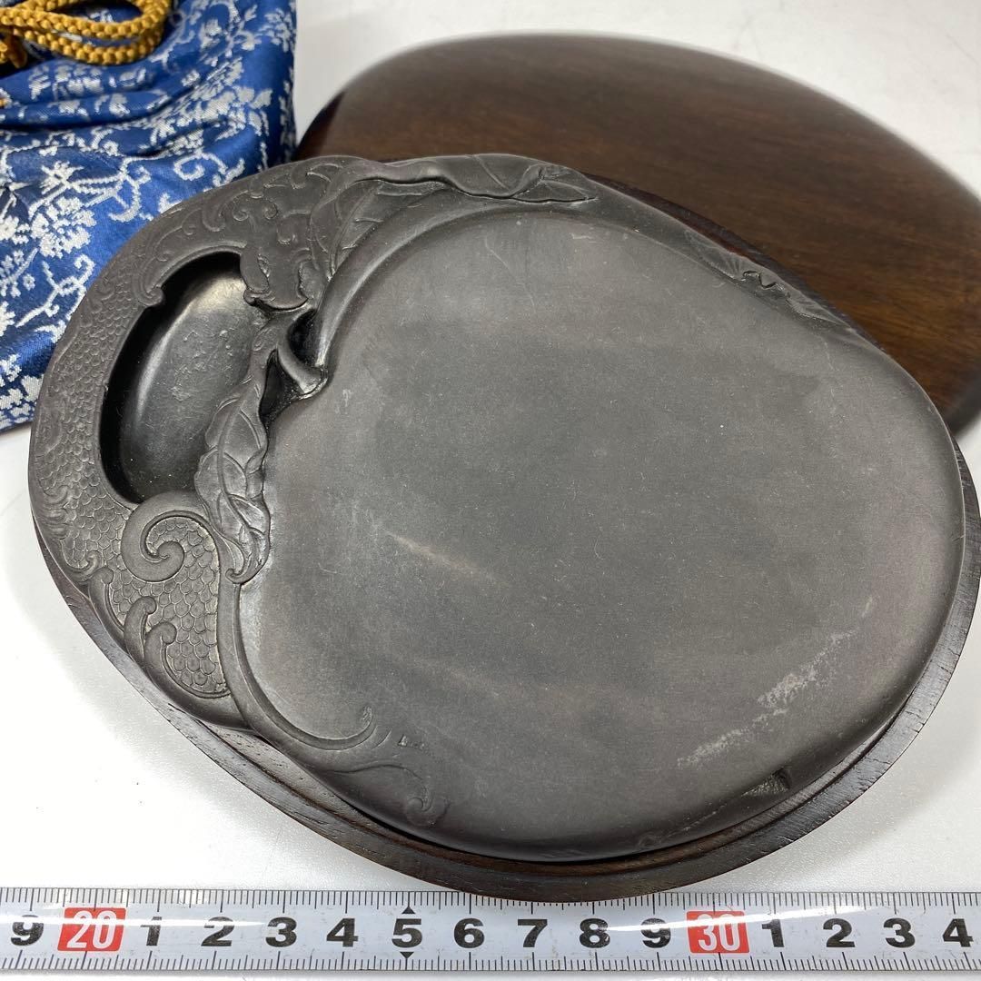 中国古玩 古端渓硯石 634 g チヒサニ 東さ7-0219 2 F