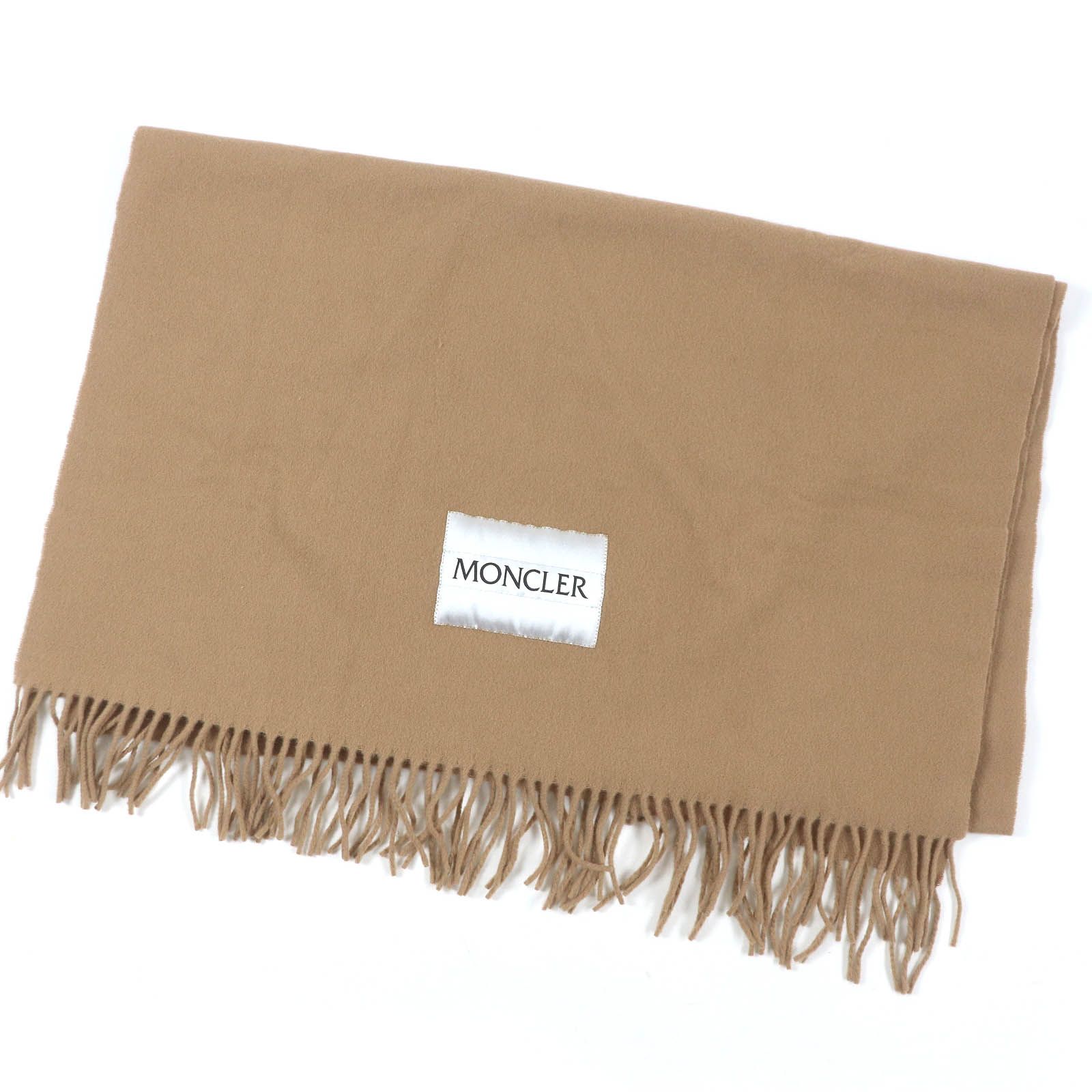 MONCLER アイボリーマフラー TG UNI MONCLER モンクレール ウール ロゴ