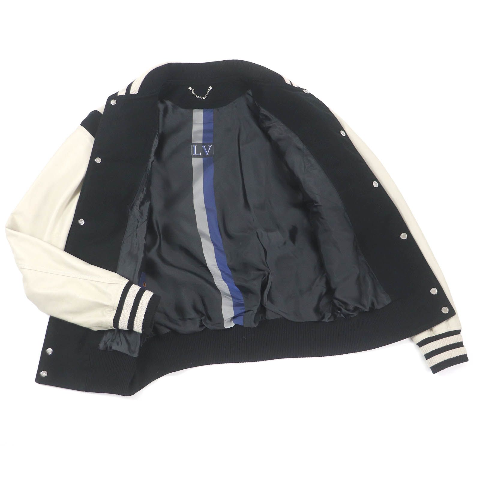 美品□LOUIS VUITTON ルイヴィトン 19SS ロゴ刺繍 袖ラムレザー バー