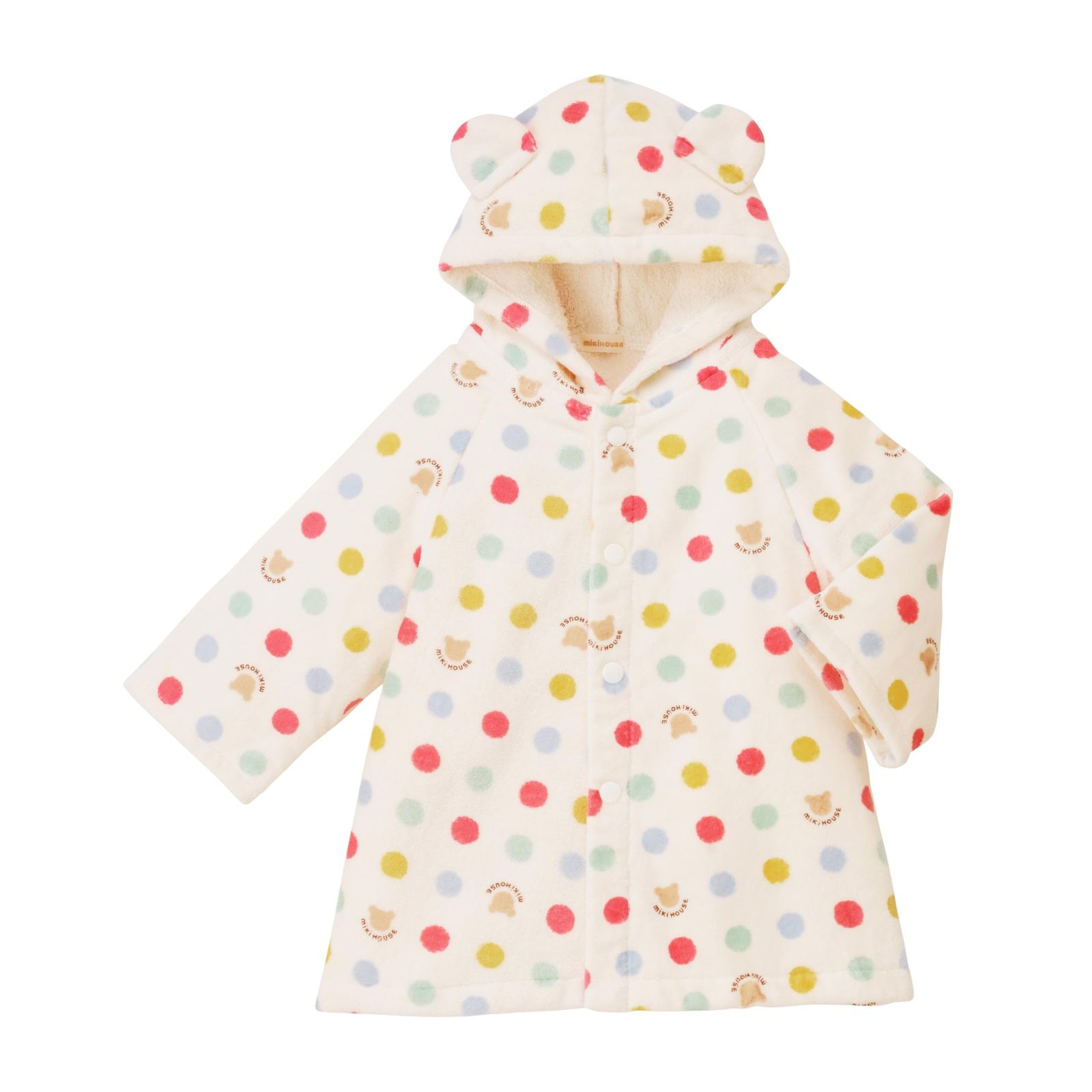 ミキハウス バスローブ ベビーバスローブ 沐浴 お風呂 綿100％ 出産準備 男の子 女の子 ベビー キッズ 赤ちゃん ベビー服 出産祝い ギフト 40 3823 499 フリー 70 90 cm マルチ