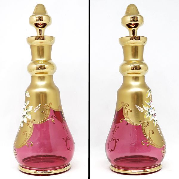 美品 ヴェネチアングラス ハンドペイント デカンタ 金彩 ヴェネチアン