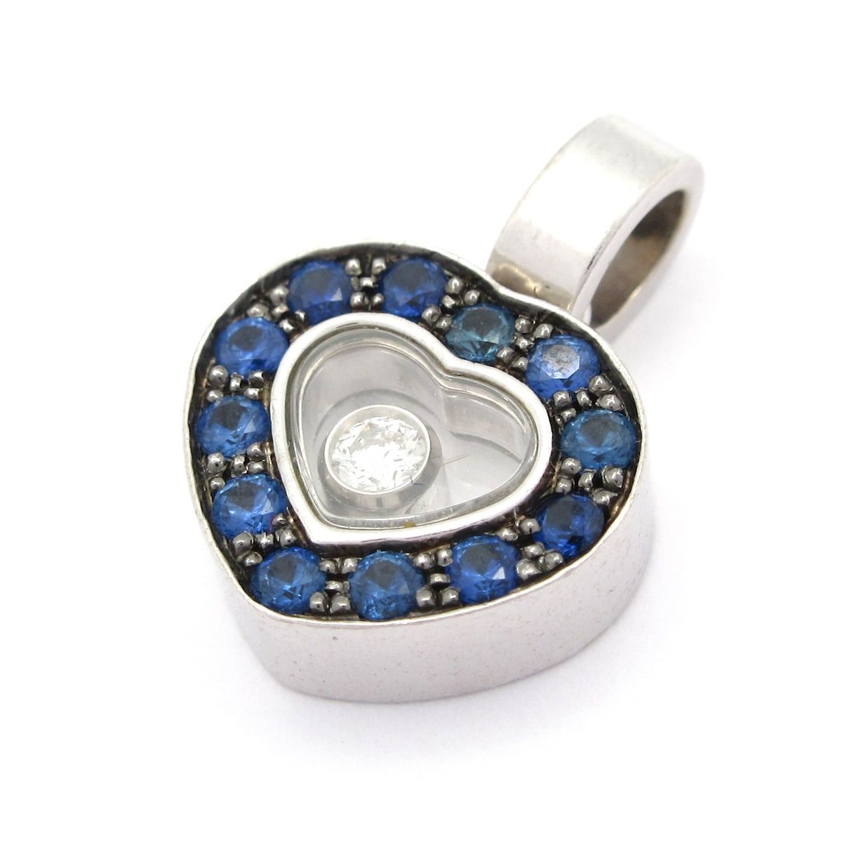 Chopard ショパール ペンダントトップ ハッピーハート 79 2936 3-20 K 18 WG×ダイヤモンド×サファイヤ