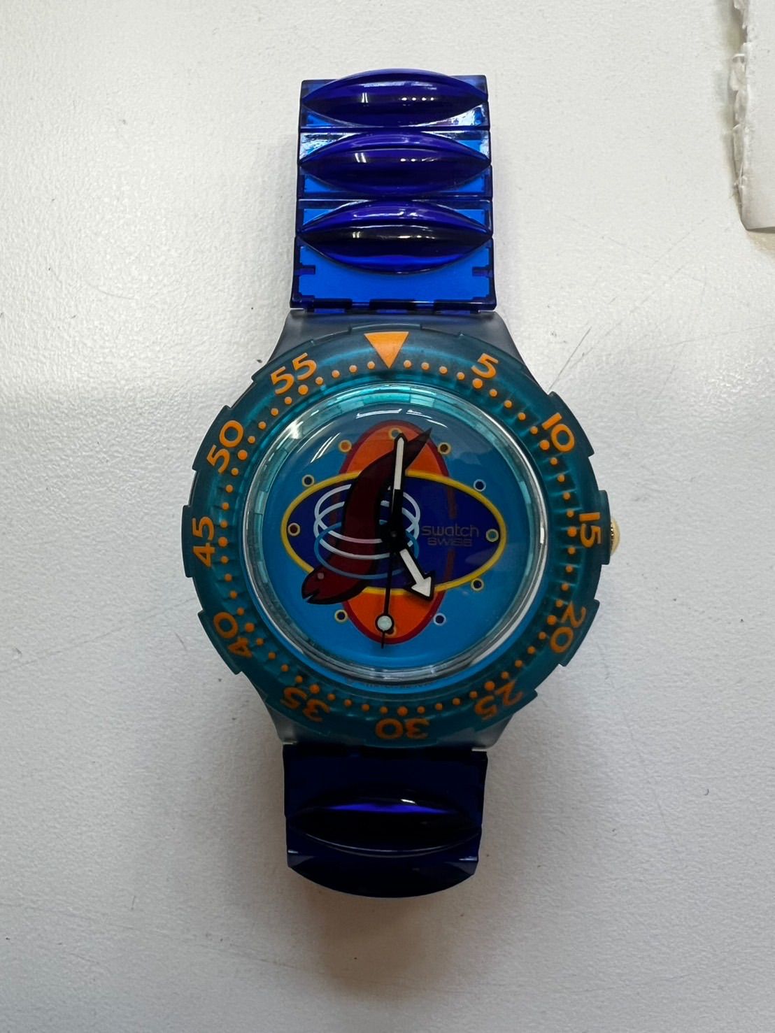 品 スウォッチ スキューバ200 QZ ブルー文字盤 メンズ腕時計 Swatch アナログ 現状品