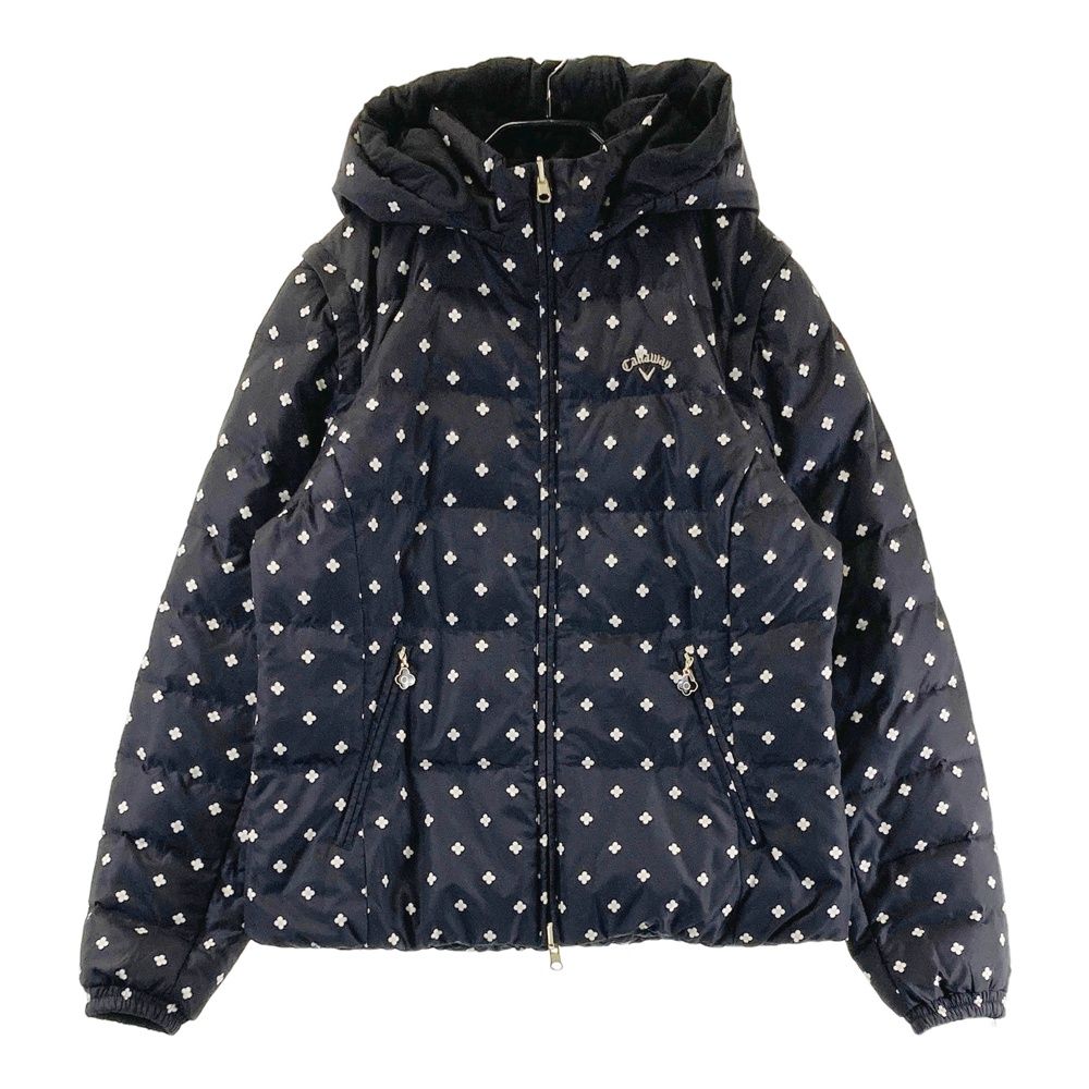 サイズ L CALLAWAY キャロウェイ リバーシブル 4way ダウンジャケット 花柄 ブラック系 240101542164 ゴルフウェア レディース ストスト