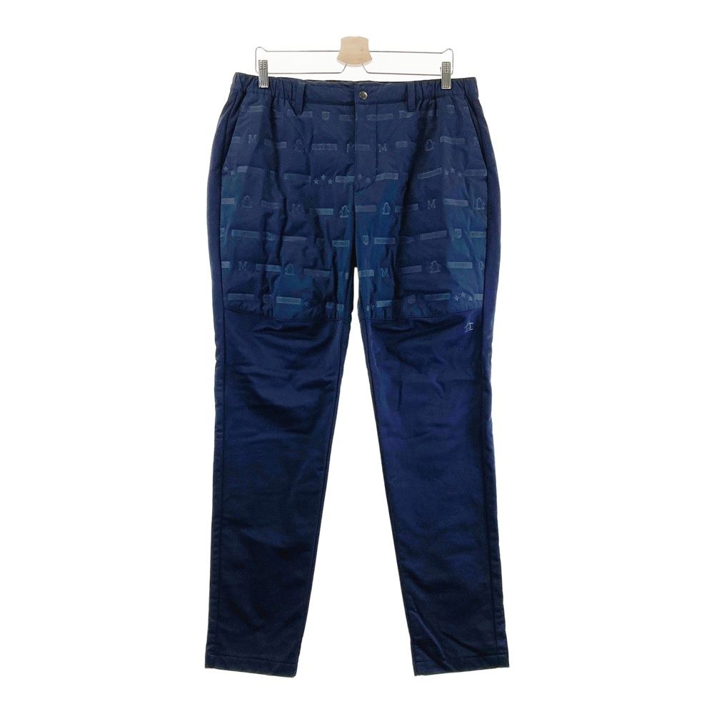 サイズ 89-94 MUNSING WEAR マンシングウェア MGMQJD09 ダウン切替 ロングパンツ ロゴ総柄 ネイビー系 240101545569 ゴルフウェア メンズ ストスト