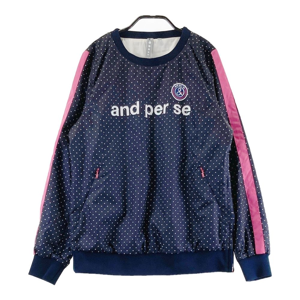 サイズ M AND PER SE アンパスィ 蓄熱 スニードジャック ドット柄 ネイビー系 240101546026 ゴルフウェア レディース ストスト