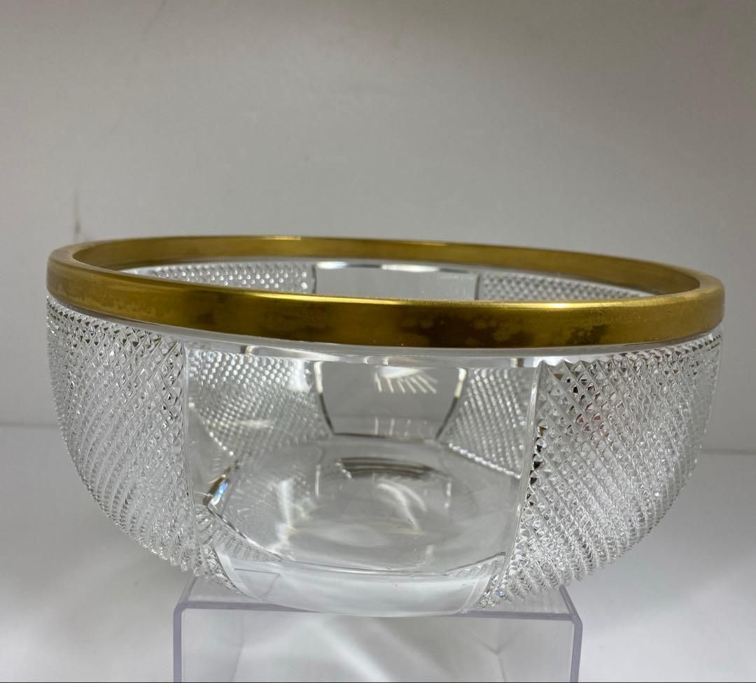  バカラ 春海好 手彫切子金彩ボウル 直径21.5㎝ 東Y 7-0220 1 Fチヒコ お椀 ボウル 鉢 食器 キッチン用品