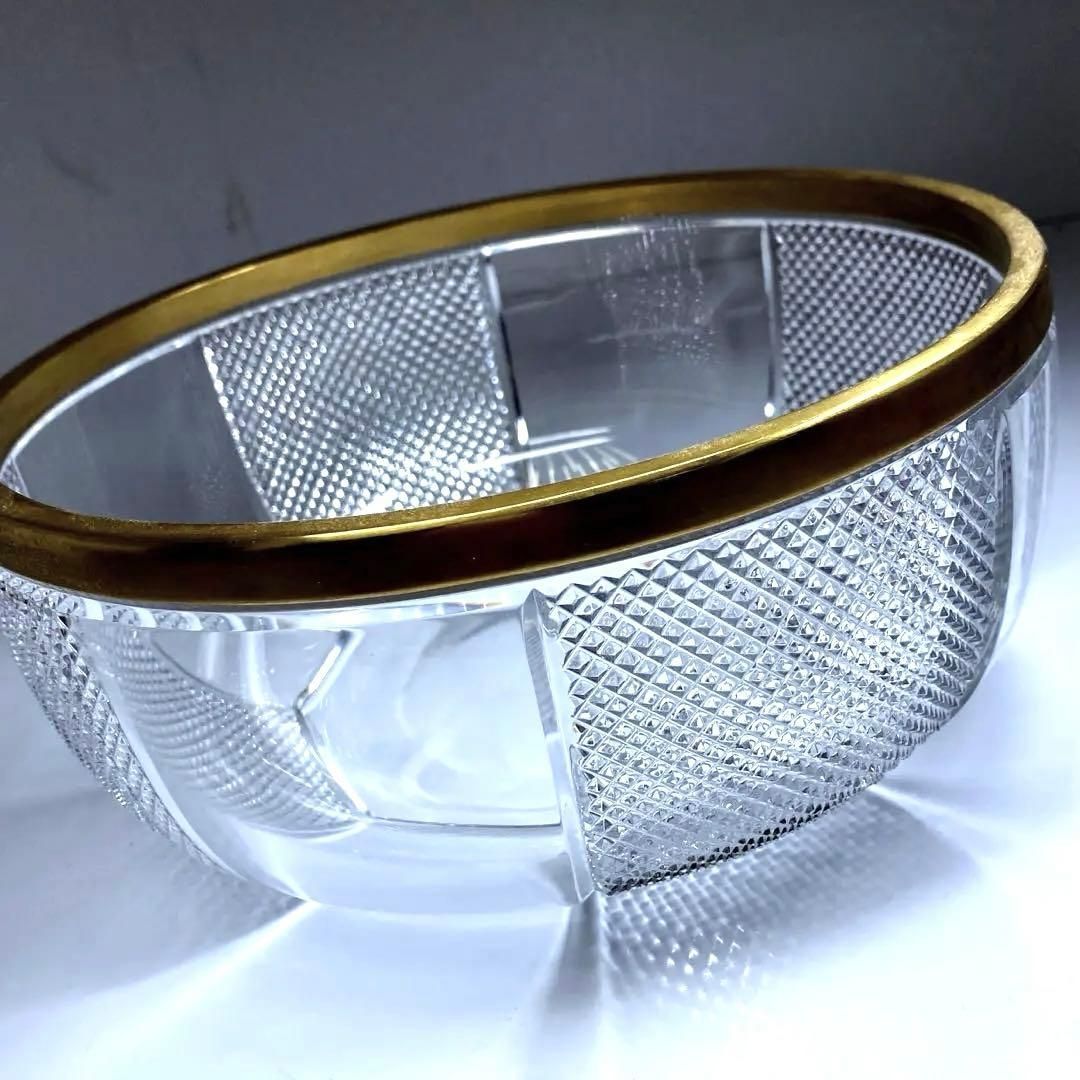 バカラ 春海好 手彫切子金彩ボウル 直径21.5㎝ 東Y7-0220 1Fチヒコ