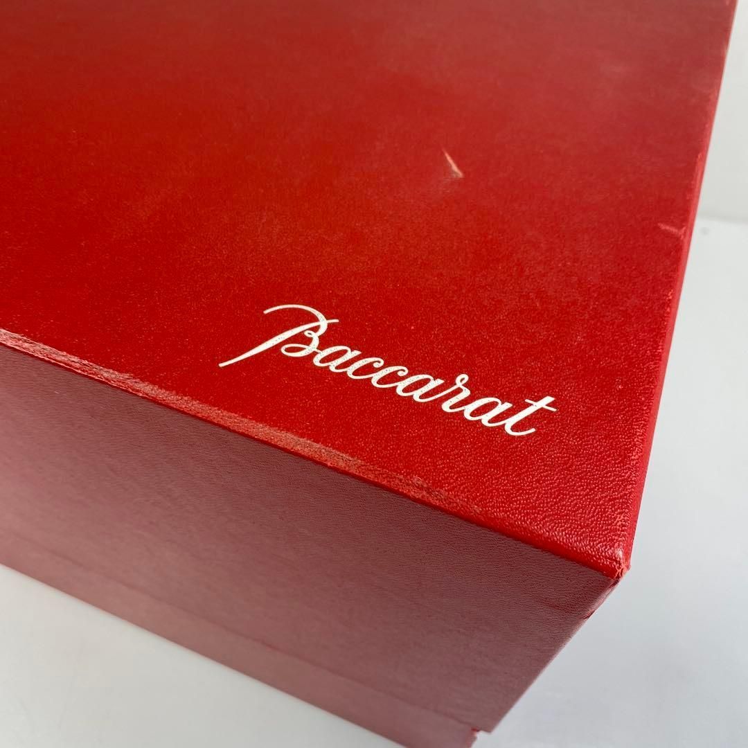 バカラ高級ライン 珍品被せ青ガラス 切子花瓶 共箱 東Y7-0220☆1F