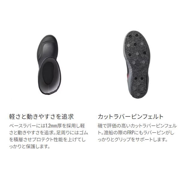 シマノ ΨⅢ ライトブーツ カットラバーピンフェルト FB-022W ブラック M 9月 奥1