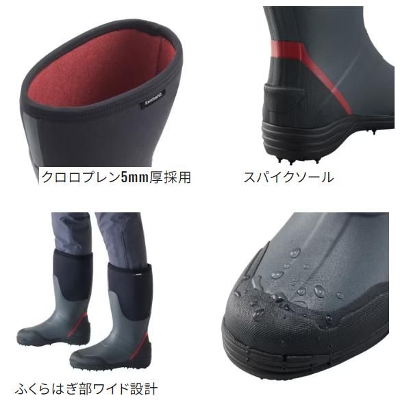 厳選された シマノ ΨⅢ サーマルブーツ W スパイク ワイド設計 FB-031W チャコールレッド XL 9月 奥１