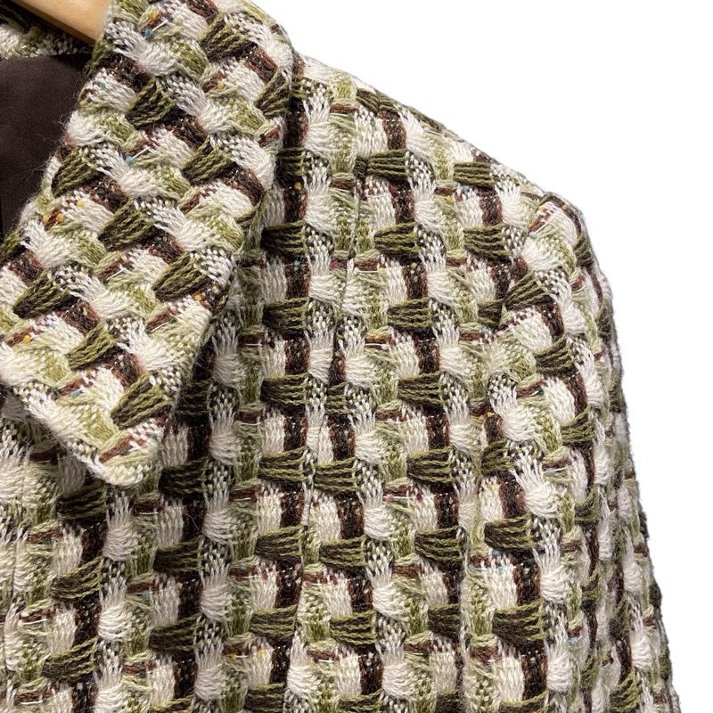 CHANEL テーラードジャケット シャネル CHANEL ツイードジャケット P7514738 グリーン ウール