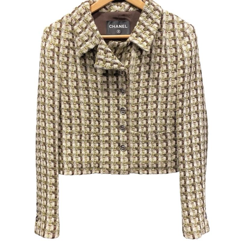 CHANEL ツイードジャケット シャネル CHANEL ツイードジャケット P7514738 グリーン ウール