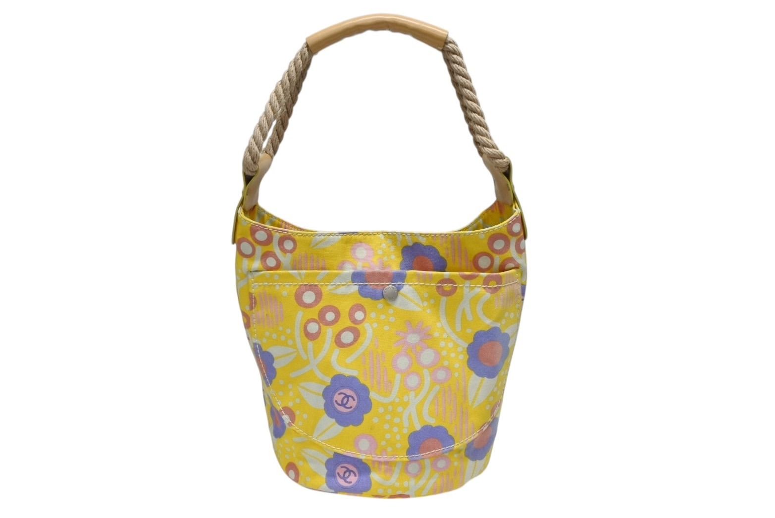 CHANEL シャネル フラワーロープ ココマーク ハンドバッグ トートバッグ 8番台 キャンバス マルチ 4b008571