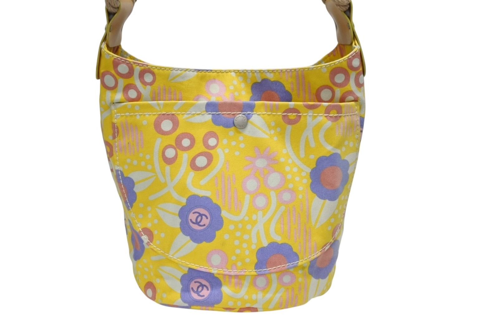 CHANEL シャネル フラワーロープ ココマーク ハンドバッグ トートバッグ 8番台 キャンバス マルチ 4b008571