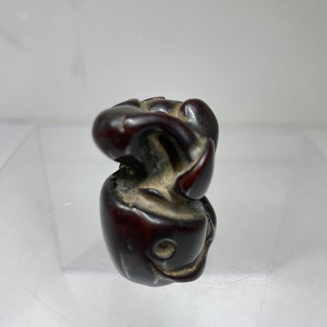 ヒコマサさん 江戸時代 紫檀 ネズミ根付 21 g 東里7 0220ア㉜