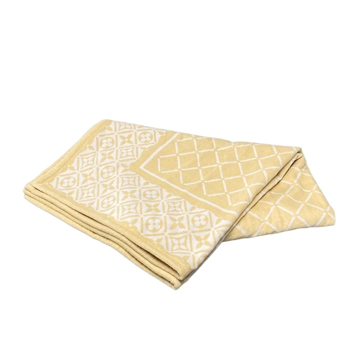 LOUIS VUITTON ルイヴィトン ブランケット - ダークイエロー×白 ウール