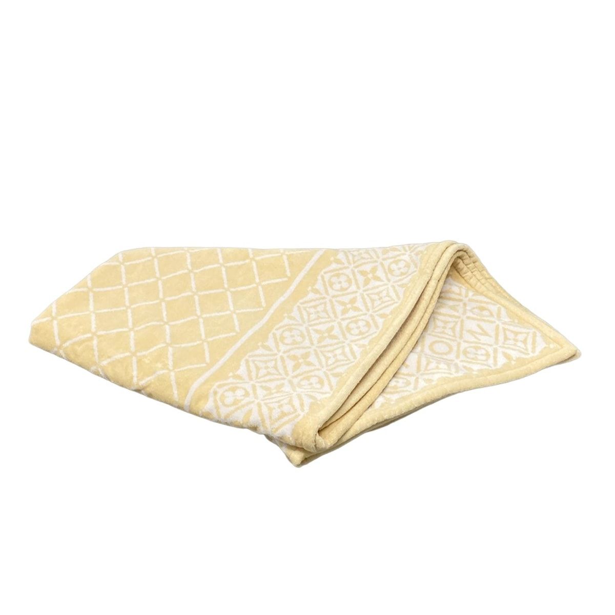 LOUIS VUITTON ルイヴィトン ブランケット - ダークイエロー×白 ウール