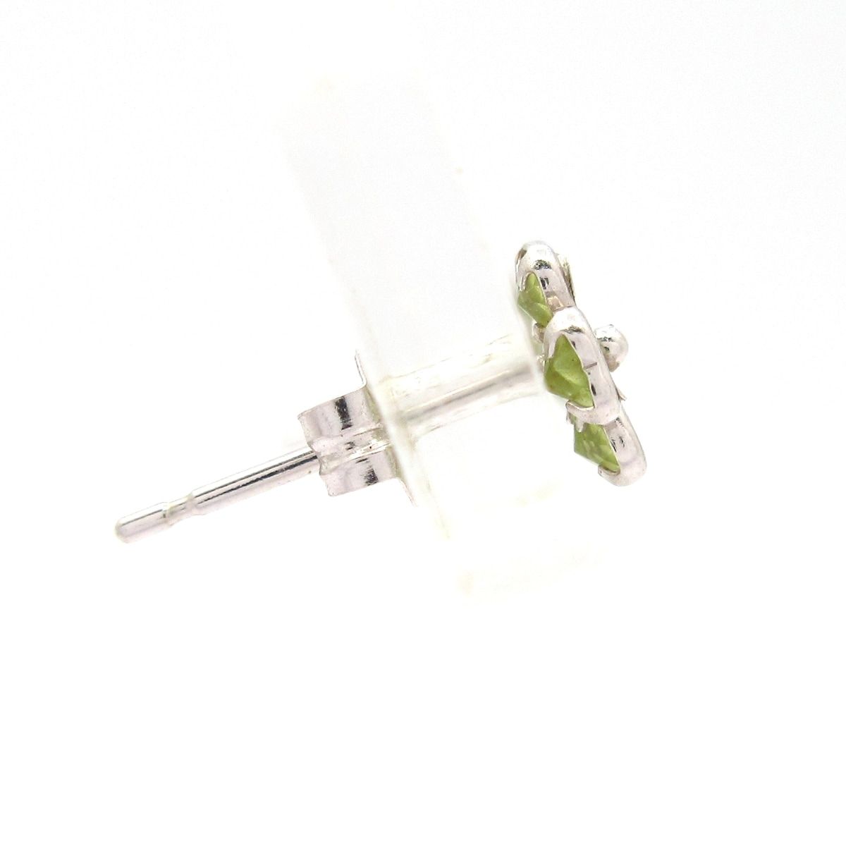 脱力の Unbranded ノーブランド ピアス K14WG×ライトグリーン 総重量 0.4g 上品