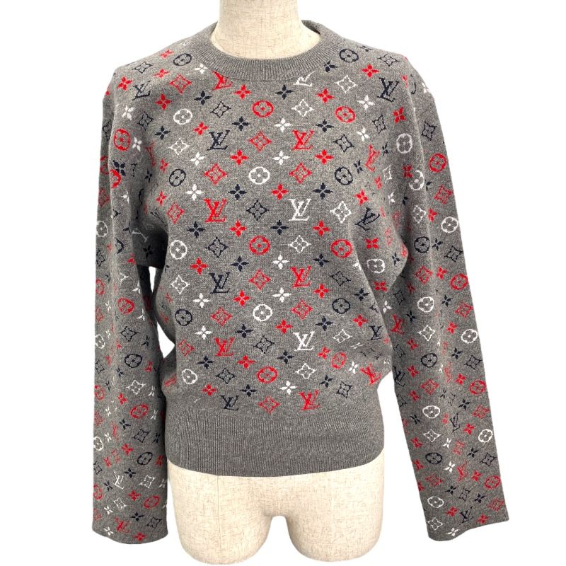 LOUIS VUITTON ルイヴィトン モノグラム ニット レディースL 総柄 ルイ・ヴィトン LOUIS VUITTON モノグラム総柄ニットセーター FPKL83