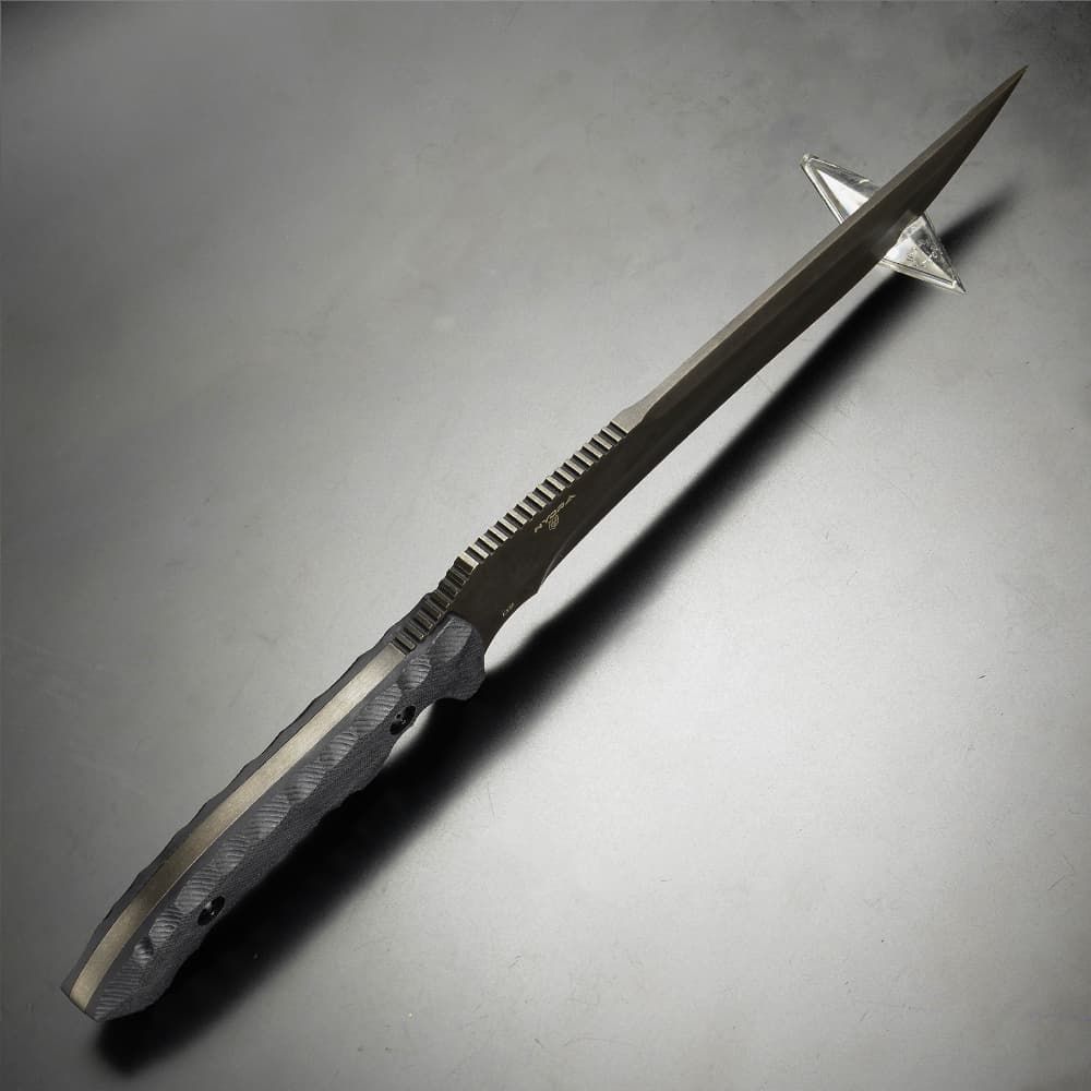 DEFCON アウトドアナイフ HYDRA ヒドラ TD003 直刃 フルタング D2鋼 カイデックスシース G10ハンドル 18歳以上 ブラック OLIVEOS_COM_TR