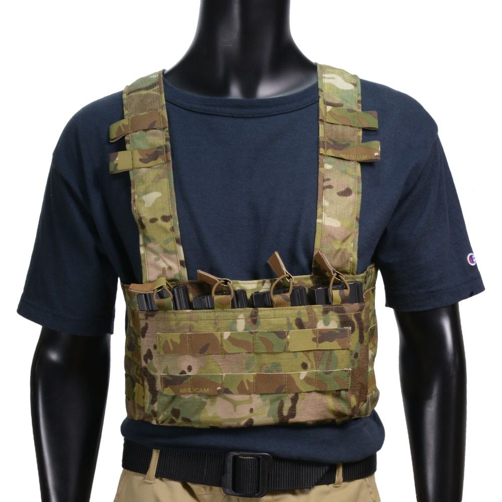 バイキングタクティクス MOLLE対応 アサルト チェストリグ M4マガジン4本収納可 マルチカム