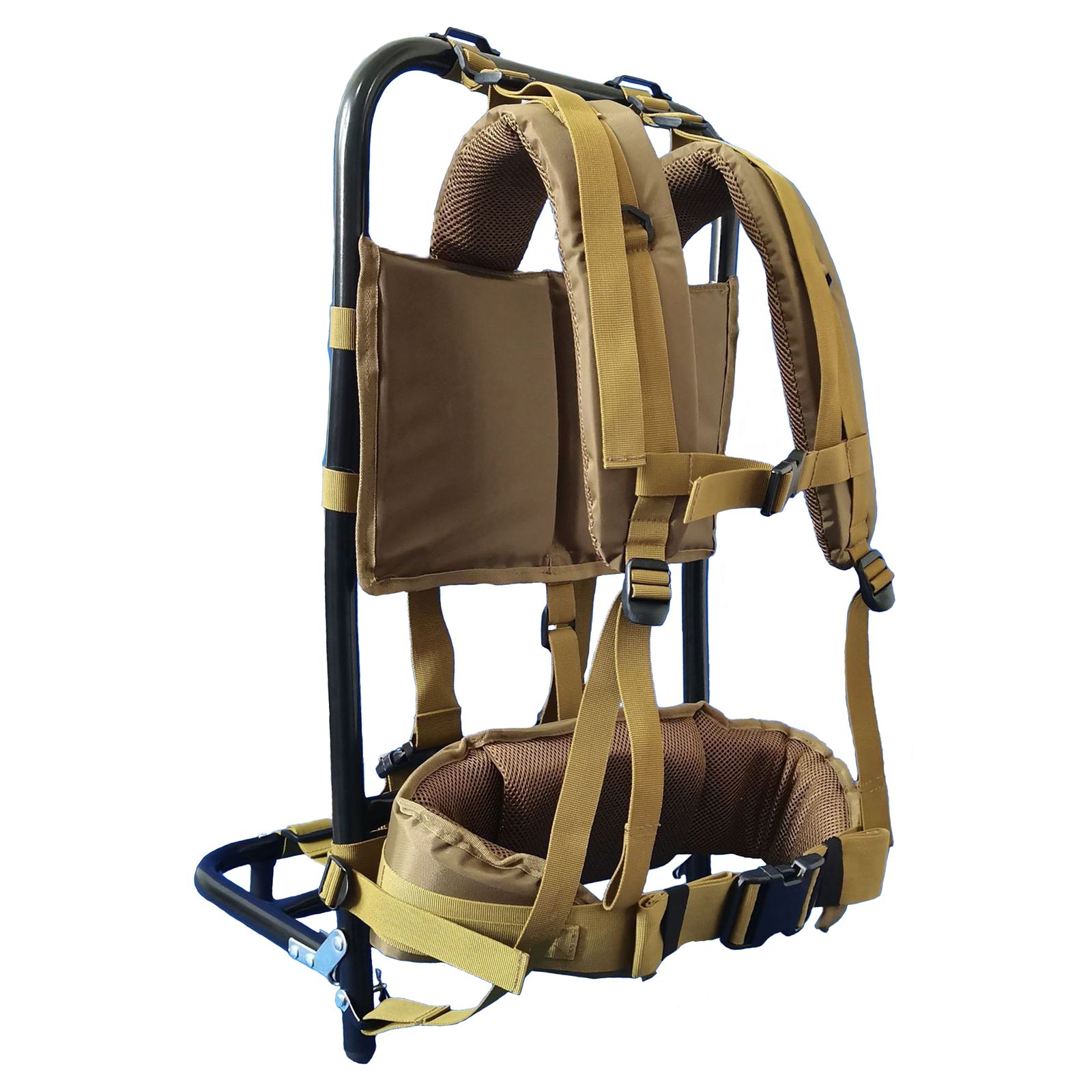 バッグパックフレーム 折りたたみ式 アルミ合金 耐荷重60kg カーキ