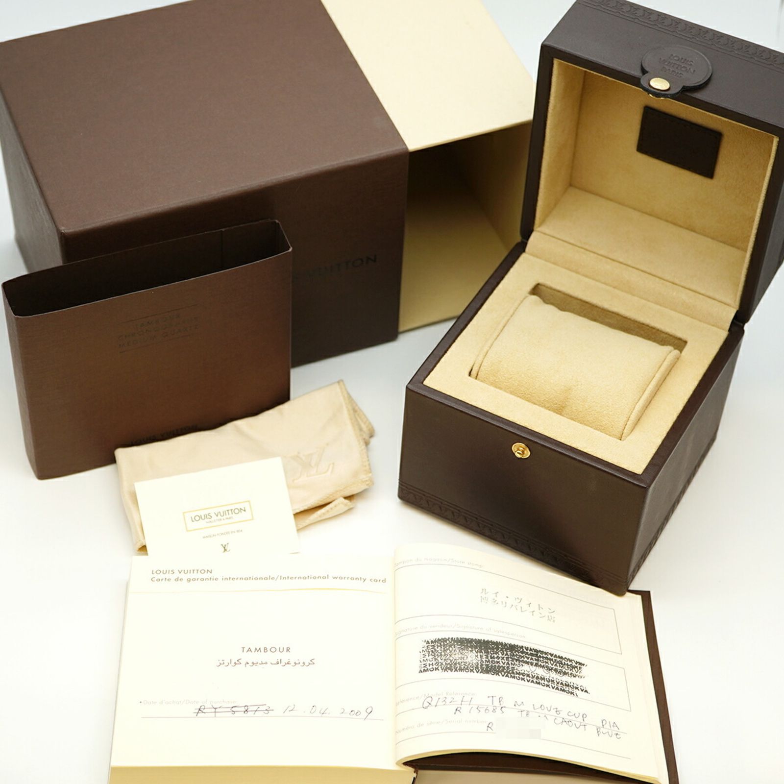 ルイ ヴィトン タンブール Q 132 H 白文字盤腕時計 レディース