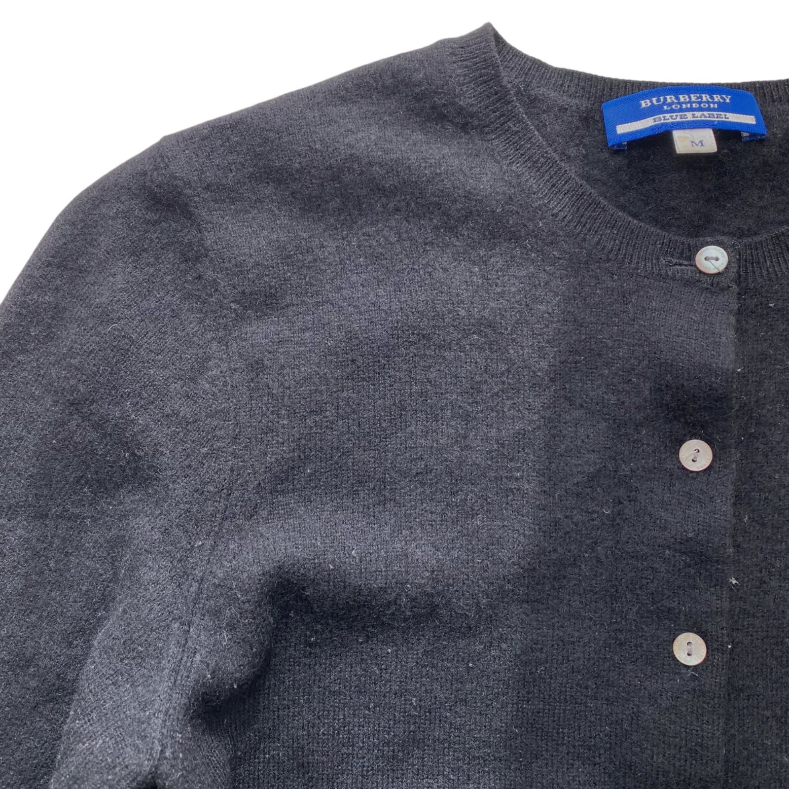 良品 BURBERRY バーバリー 黒 カーディガン カシミヤ100％ - メルカリ