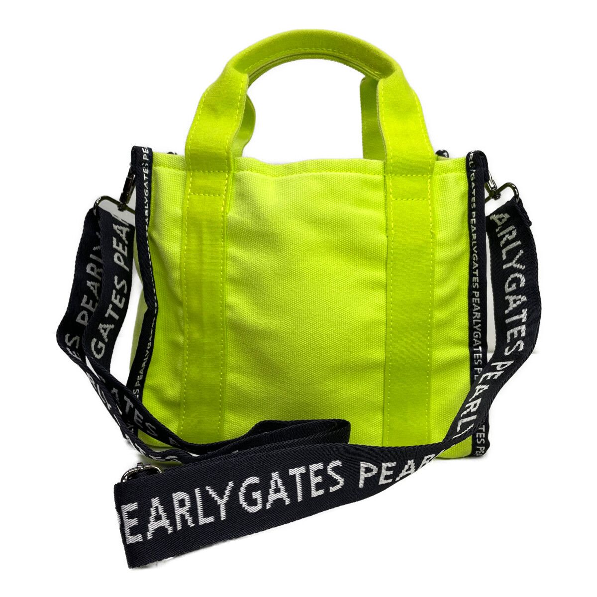 中古 パーリーゲイツ PEARLY GATES カートバッグ ライムグリーン 訳 