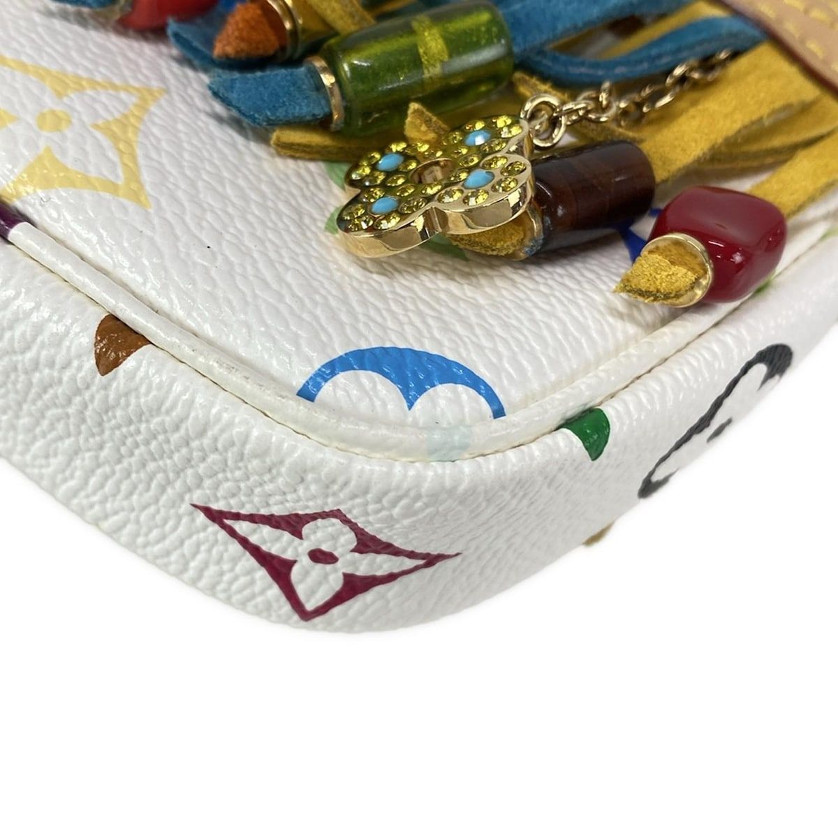 39日間返品保証。 LOUIS VUITTON ルイヴィトン ハンドバッグ モノグラムマルチ - ブロン バケット フラーンジュ付属ポーチ 1回着用