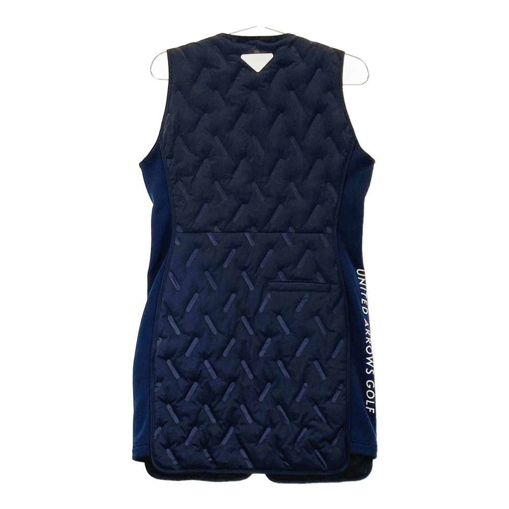 サイズ SMALL UNITED ARROWS GOLF ユナイテッドアローズゴルフ 中綿 ノースリーブワンピース ベスト 総柄 ネイビー系 ゴルフウェア レディース ストスト