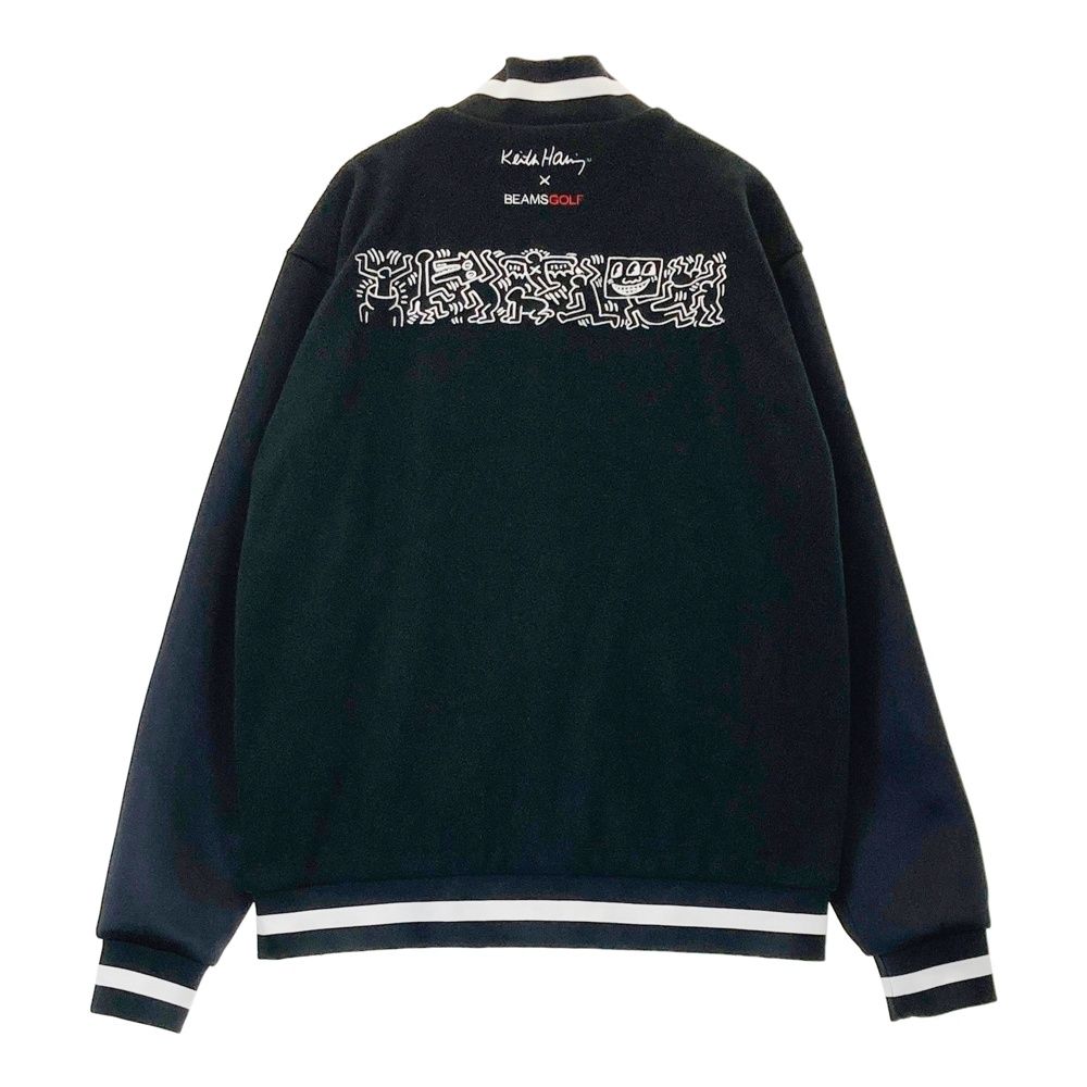 サイズ L BEAMS GOLF ビームスゴルフ Keith Haring 裏地付 フリースジャケット ブラック系 ゴルフウェア メンズ ストスト