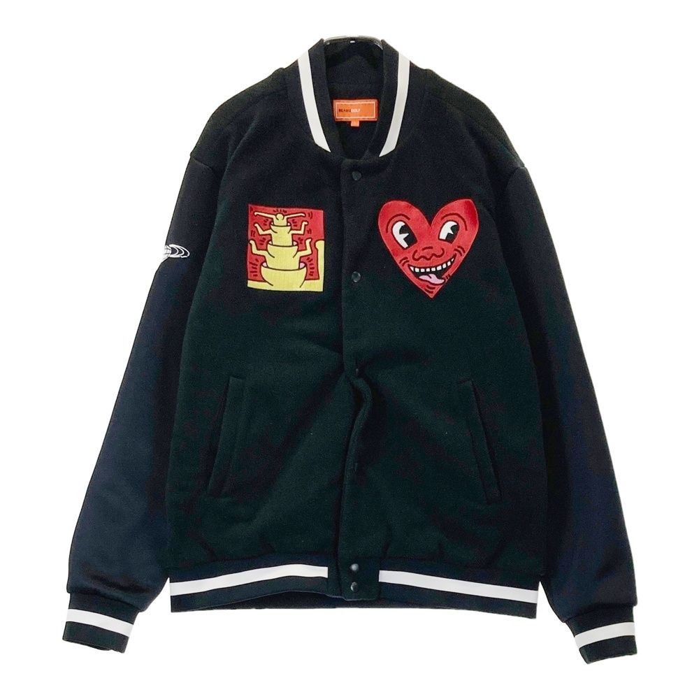 サイズ L BEAMS GOLF ビームスゴルフ × Keith Haring 裏地付 フリースジャケット ブラック系 ゴルフウェア メンズ ストスト