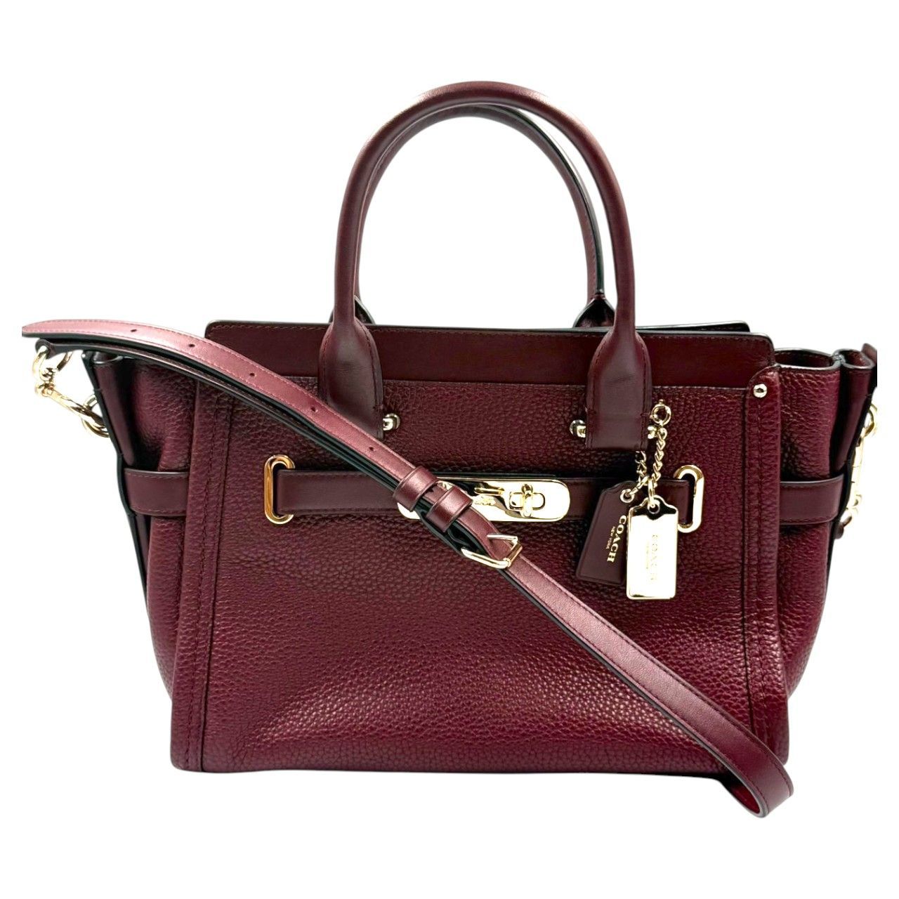  COACH コーチ スワッガー27 キャリーオール ペルプド レザー ハンドバッグ トートバッグ ハンドバッグ バッグ