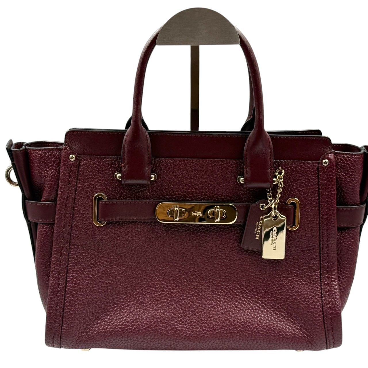 COACH コーチ スワッガー27 キャリーオール ペルプド レザー ハンドバッグ トートバッグ