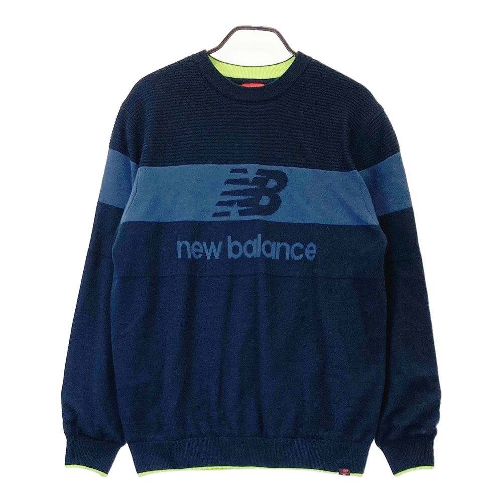 サイズ 7 NEW BALANCE GOLF ニューバランス 長袖 ニットセーター 裏地付 ネイビー系 240101544557 ゴルフウェア メンズ ストスト