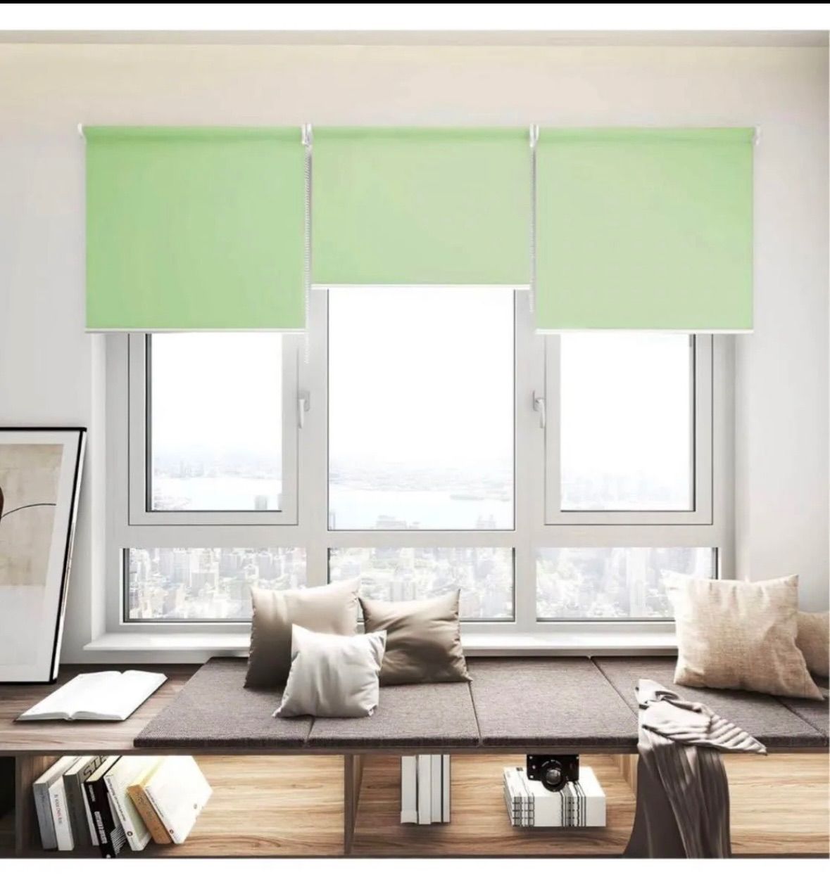 Deconovo】ロールスクリーン 幅130cm 丈220cm ライトグリーン - メルカリ