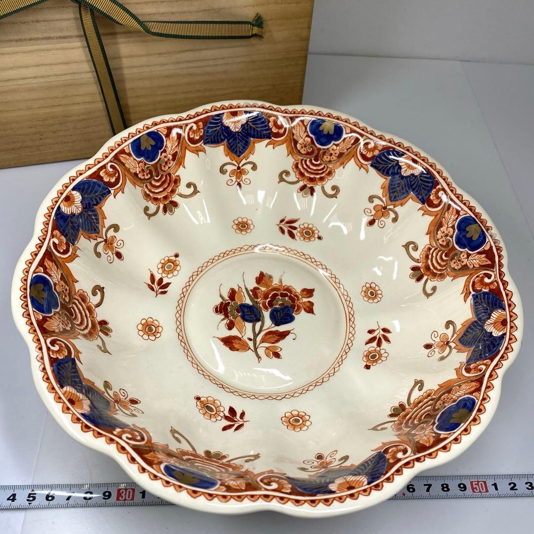 オランダ デルフト焼 鉢 木箱付 直径28.2㎝タサコサ 東な7-0223☆2F