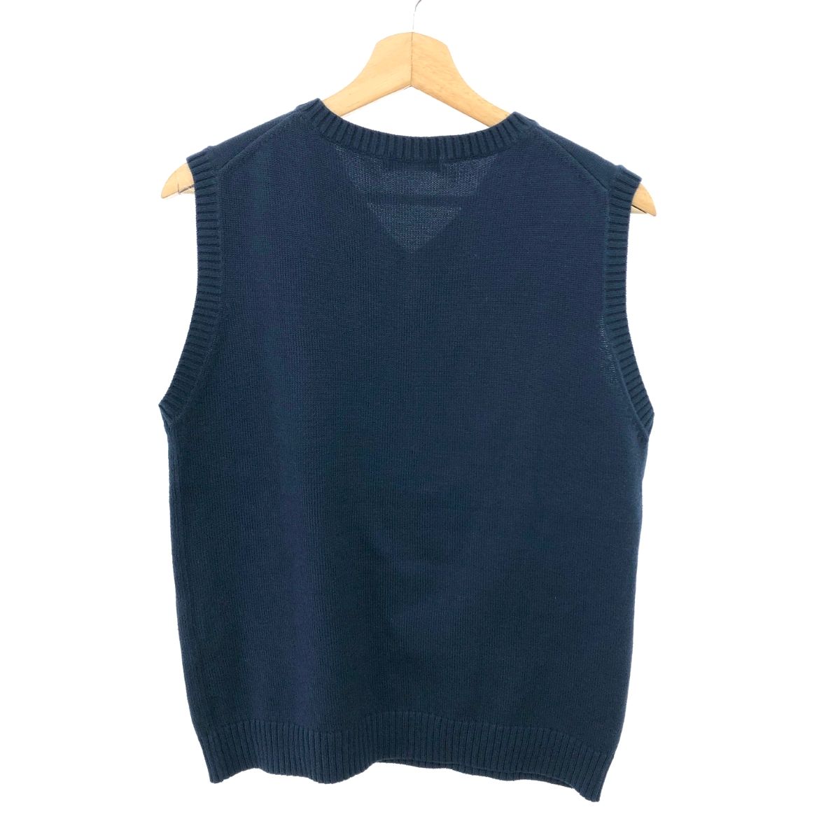 希少　タグ付き　バーバリーブラックレーベル　シルク混ニットベスト　ホースロゴ　紺 BURBERRY BLACK LABEL バーバリーブラックレーベル ニットベスト