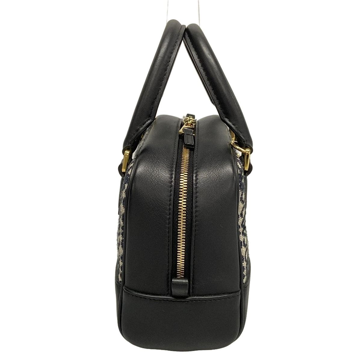 LOEWE ロエベ ハンドバッグ アマソナ16スクエア リピート A039N21X03 黒×アイボリー レザー