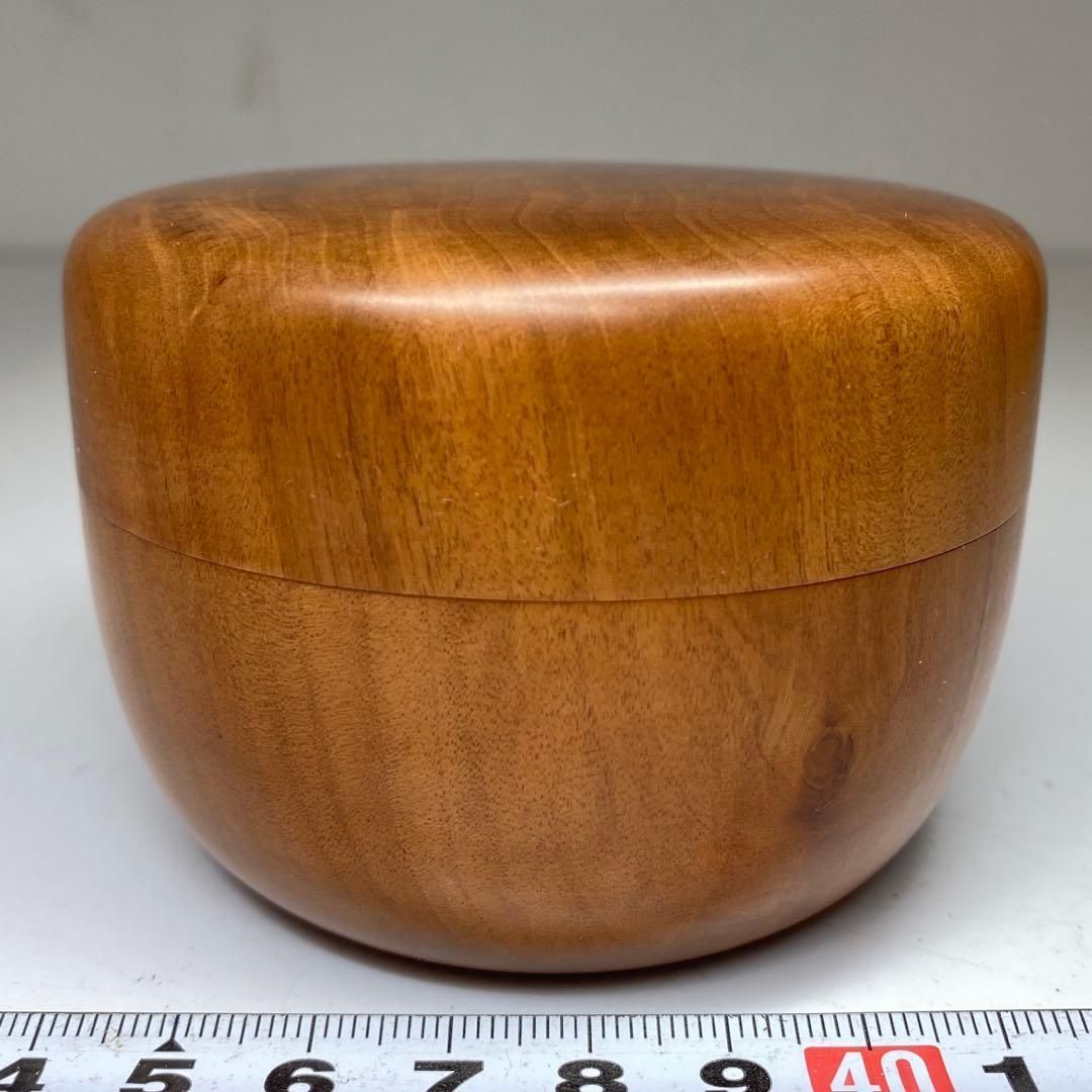 人間国宝 大野昭和斎 ナツメノ木 平棗 共箱直径8㎝タエチ東な7 0223 2 F