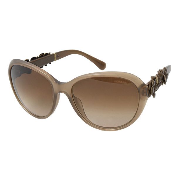 シャネル サングラス レディース カメリアモチーフ ココマーク プラスチック×レザー ブラウン CHANEL 5316-Q