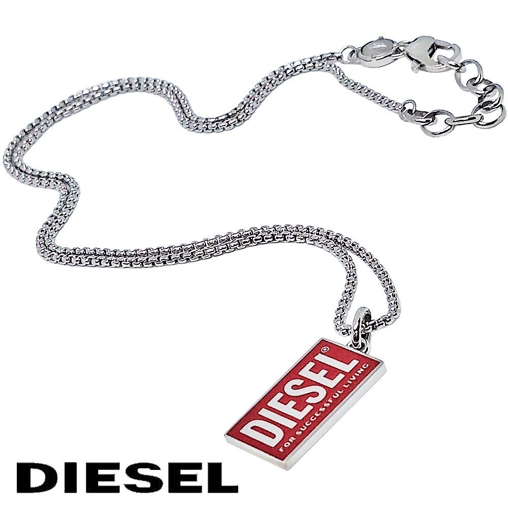 ディーゼル ペンダント ネックレス メンズ 赤ヘッド ステンレス プレゼント ギフト DIESEL 男性用 無料ラッピング可 カジュアル ファッション