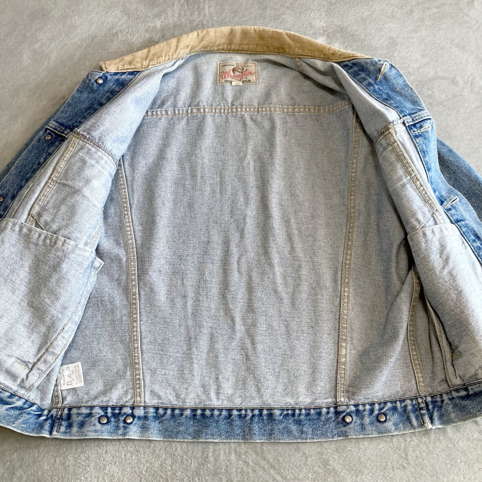 70s 80s ラングラー デニムジャケット コーデュロイ襟 Lサイズ