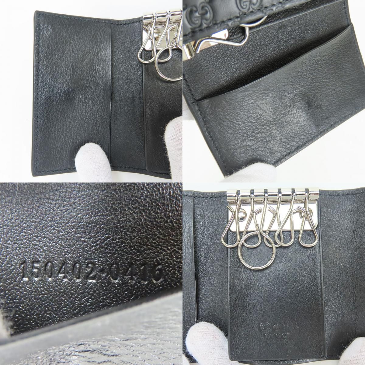  グッチ キーケース 150402 6連 シマレザー ブラック マイクログッチシマ 小物 レディース メンズ GUCCI その他 小物