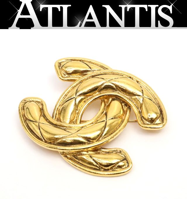 広尾店 シャネル CHANEL ココマーク マトラッセ ブローチ ゴールド 17574