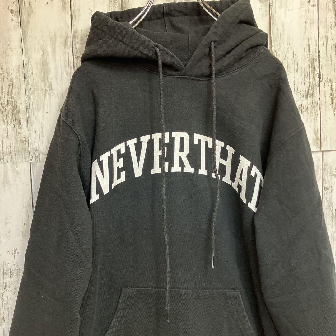 ネバザ thisisneverthat パーカー フーディー ブラック 刺繍 希少 韓国 ディスイズネバーザット thisisneverthat ネバザ フード